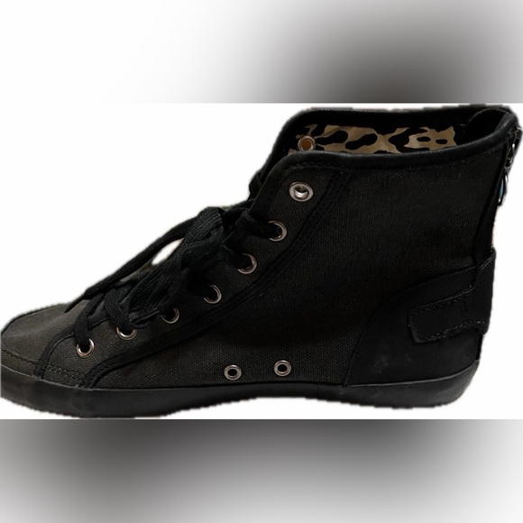 Denim & Supply Ralph Lauren Sneakers Women's Size 9B Black High Top Zip Back - Picture 3 of 9